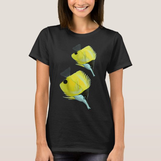 Gele langneusvlinderfish t-shirt (Voorkant)