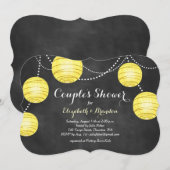 Gele lantaarns op Chalk Couple's Shower Invite Kaart (Voorkant / Achterkant)