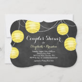 Gele lantaarns op Chalk Couple's Shower Invite Kaart (Voorkant)
