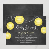 Gele lantaarns op de uitnodiging van het Baby show (Voorkant / Achterkant)