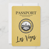 Gele Las Vegas Passport bruiloft Kaart (Achterkant)