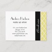Gele Latticework, Quatrefoil, Marokkaanse Trellis Visitekaartje (Voorkant)