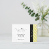 Gele Latticework, Quatrefoil, Marokkaanse Trellis Visitekaartje (Staand voorkant)