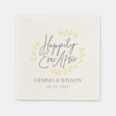 Gele Laurel lekt gelukkig na het huwelijk Servet (Voorkant)