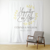 Gele Laurel lekt gelukkig na het huwelijk Wandkleed (In situ)