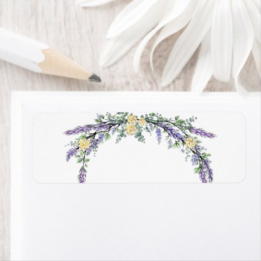 Gele lavendel roze en Eucalyptus Label (Insitu)