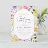 Gele Lavendel Zomer Baby in Bloom Baby shower Kaart (Staand voorkant)