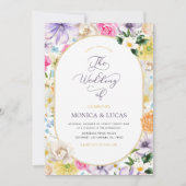 Gele Lavendel Zomer Tuin Bloei De Bruiloft Van Kaart (Voorkant)