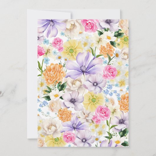 Gele Lavendel Zomertuin Bloom Vrijgezellenfeest Kaart (Achterkant)