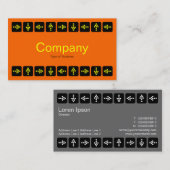 Gele LED-stijlpijlen - Oranje en grijs Visitekaartje (Voorkant / Achterkant)