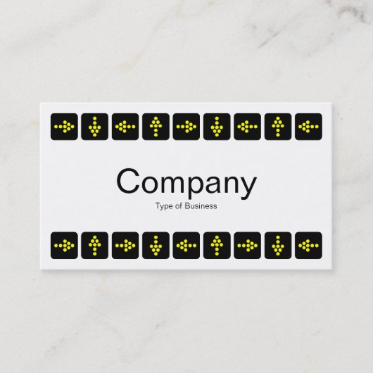 Gele LED-stijlpijlen - wit Visitekaartje (Voorkant)