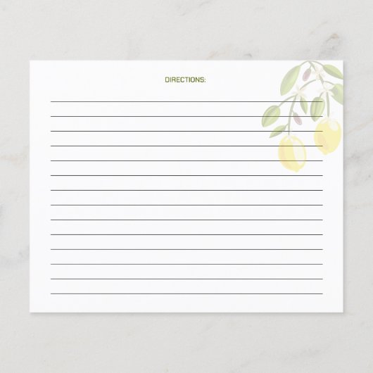 Gele leemon, Waterverf keukenkaart (Achterkant)