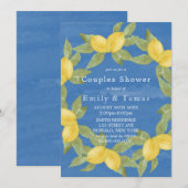 Gele leemons en blauw Waterverf-paar — Shower (Voorkant / Achterkant)