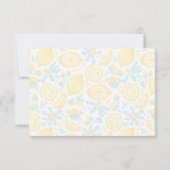 Gele leemons en blauwe bloemen Hartelijk dank Bedankkaart (Achterkant)