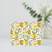 Gele leemons en Lemon Flowers Beauful Briefkaart (Staand voorkant)