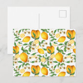 Gele leemons en Lemon Flowers Beauful Briefkaart (Voorkant / Achterkant)