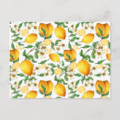 Gele leemons en Lemon Flowers Beauful Briefkaart (Voorkant)