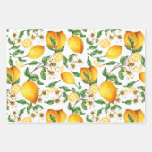 Gele leemons en Lemon Flowers Beauful Inpakpapier Vel (Voorkant)