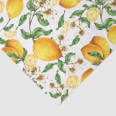 Gele leemons en Lemon Flowers Beauful Tissuepapier (Detail)