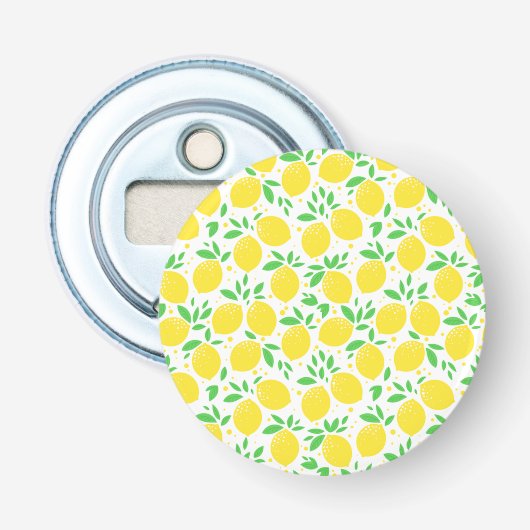 Gele leemons flesopening button flesopener (Voorkant)