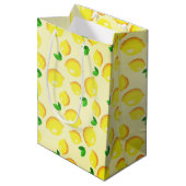 Gele leemons Gift Bag Medium Cadeauzakje (Voorkant Gekanteld)