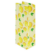 Gele leemons Gift Bag Wijn Cadeautas (Voorkant Gekanteld)
