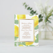 Gele leemons Groene Leidingen Witte Boompartij Uitnodiging Briefkaart (Staand voorkant)