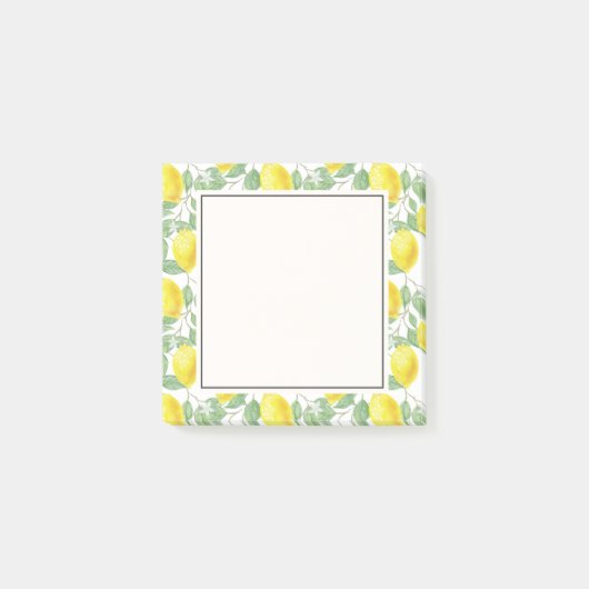 Gele leemons met groen lederen patroon post-it® notes (Voorkant)