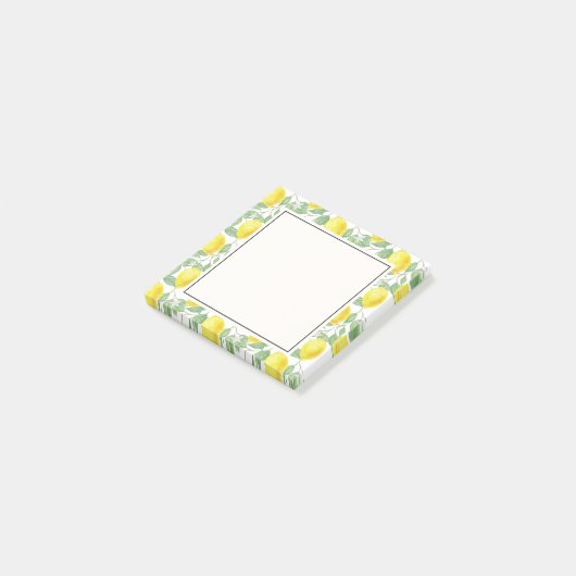 Gele leemons met groen lederen patroon post-it® notes (Schuin)