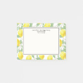 Gele leemons met groen lederen patroon post-it® notes (Voorkant)