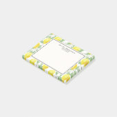 Gele leemons met groen lederen patroon post-it® notes (Schuin)