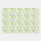 Gele leemons op de wijnstok inpakpapier vel (Voorkant 2)