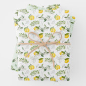 Gele leemons op de wijnstok inpakpapier vel (In situ)