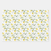 Gele leemons op de wijnstok inpakpapier vel (Voorkant)