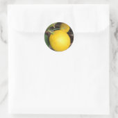 Gele leemons ronde sticker (Tas)