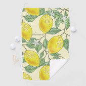 Gele leemons, vers Zesty Summer Citrus Pattern Golfhanddoek (Insitu)