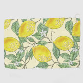 Gele leemons, vers Zesty Summer Citrus Pattern Golfhanddoek (Horizontaal)