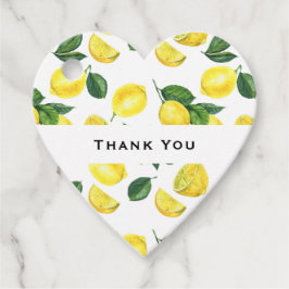 Gele leemons Waterverf fruitpatroon Dank u wel Bedankjes Labels