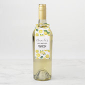 Gele leemons Waterverf fruitpatroon Dank u wel Flessenhanger (Op fles)