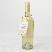 Gele leemons Waterverf fruitpatroon Dank u wel Flessenhanger (Schuin)