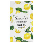 Gele leemons Waterverf fruitpatroon Dank u wel Klein Cadeauzakje (Achterkant)