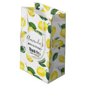 Gele leemons Waterverf fruitpatroon Dank u wel Klein Cadeauzakje (Achterkant Gekanteld)
