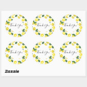 Gele leemons Waterverf fruitpatroon Dank u wel Ronde Sticker (Vel)