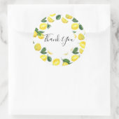 Gele leemons Waterverf fruitpatroon Dank u wel Ronde Sticker (Tas)