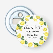 Gele leemons Waterverf Vruchtpatroon Birthday