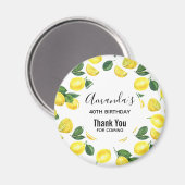 Gele leemons Waterverf Vruchtpatroon Birthday Magneet (Voorkant / Achterkant)