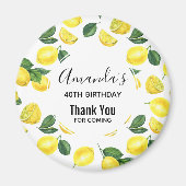 Gele leemons Waterverf Vruchtpatroon Birthday Magneet (Voorkant)