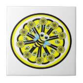 Gele leemoon voor keramische Tegel Tegeltje (Voorkant)