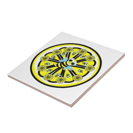 Gele leemoon voor keramische Tegel Tegeltje (Zijkant)