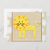 Gele leeuw met witte pooldots briefkaart (Voorkant / Achterkant)